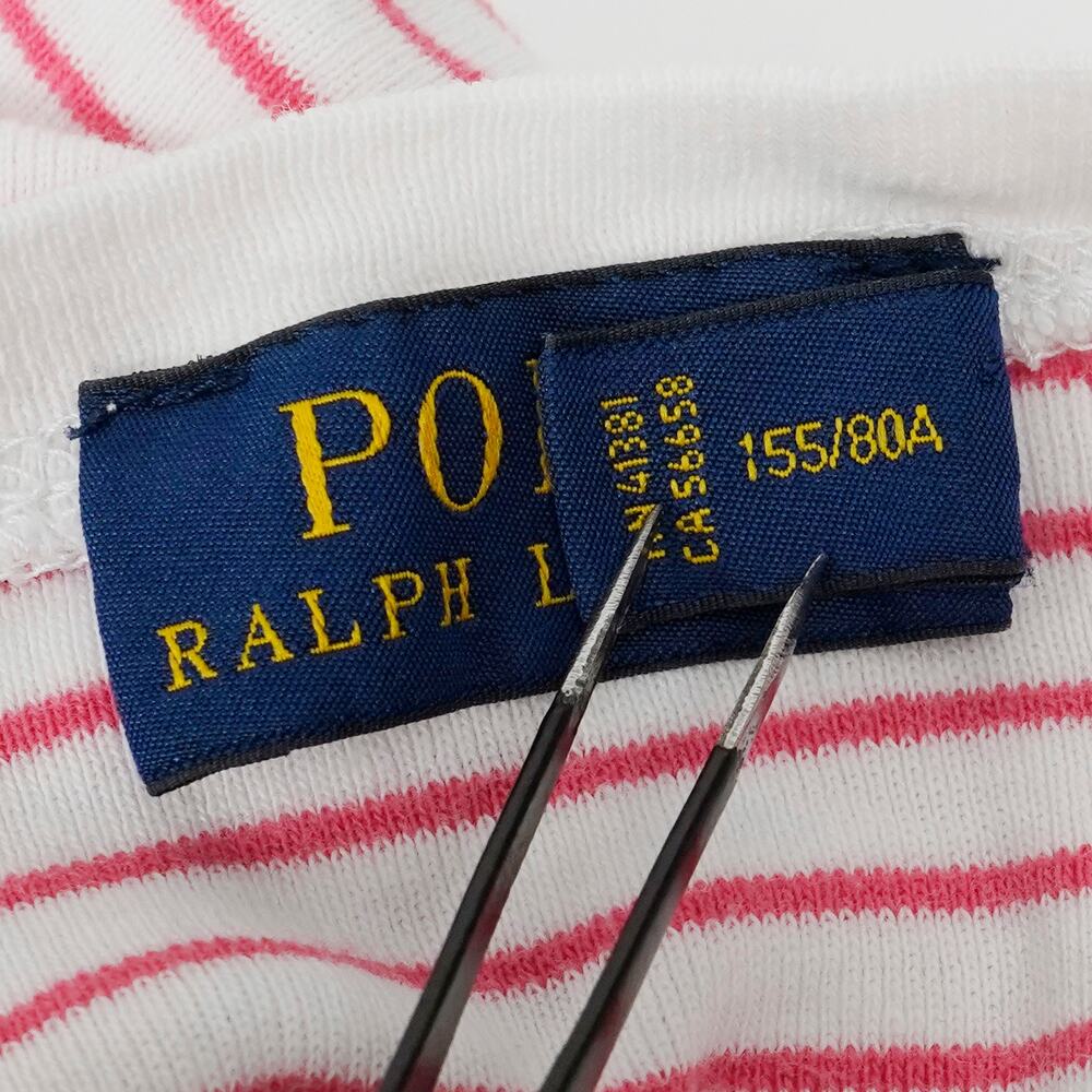 Polo Ralph Lauren Women's XS Pink White Striped T-Shirt Tee Pony Logo - Picture 6 of 7
